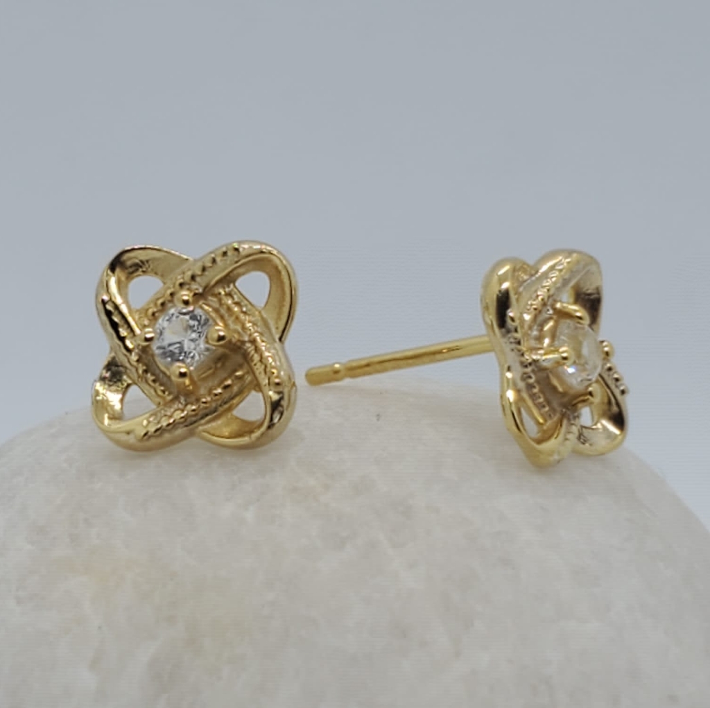 14k Yellow Gold Push Earrings With 0.25ct Diamonds, It Is Comfortable, Elegant